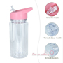 RTS USA Warehouse Stocked 60pcs/ctn10oz Double Wall Plastic Kids Cup with Pre Drilled Hole and Plug Colored Lids 4 Colors Mixed