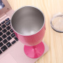 Stainless Steel Wine Glasses Double Walled Vacuum Insulated Wine Tumbler Cups With Lid and Straw Friendship,Birthday Gifts