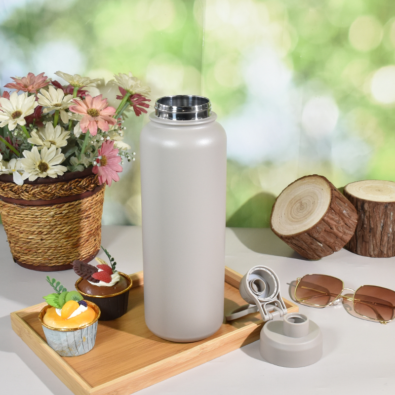 Custom Logo 40oz Stainless Steel Drinking Bottle SS304 Insulated Water Cup Laser Tumbler Double Wall Sports Mug with Handle