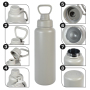 Custom Logo 40oz Stainless Steel Drinking Bottle SS304 Insulated Water Cup Laser Tumbler Double Wall Sports Mug with Handle