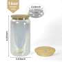 US Warehouse RTS 6pcs/ctn 16oz Glass Can Clear Sublimation Electroplating Glass Tumler Mugs with Bamboo Lid and Plastic Straw