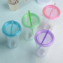 Wholesale Plastic 16oz Double Walled Tumbler Acrylic Blank Cup DTF Light up Travel Cups with Flashing LED Glowing Lights