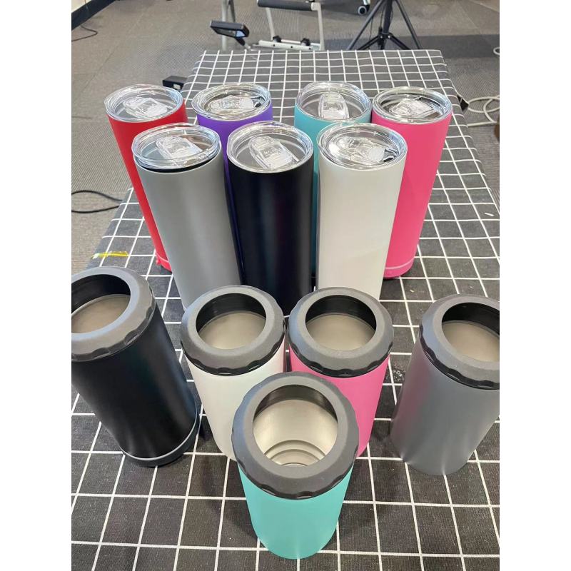 Matte Colored 16oz 4 in 1 Can Cooler New Custom Powder Coated 16oz Wireless Speaker Cup Tumbler with Speaker