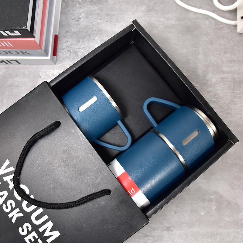 500ml Double-Wall Thermal Mug Gift Set Tea Cup 304 Stainless Steel Tumbler Water Bottle Portable Vacuum Flask with 2 Extra Cup