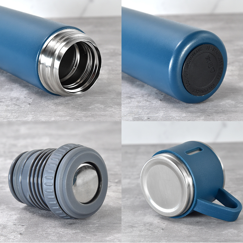 500ml Double-Wall Thermal Mug Gift Set Tea Cup 304 Stainless Steel Tumbler Water Bottle Portable Vacuum Flask with 2 Extra Cup
