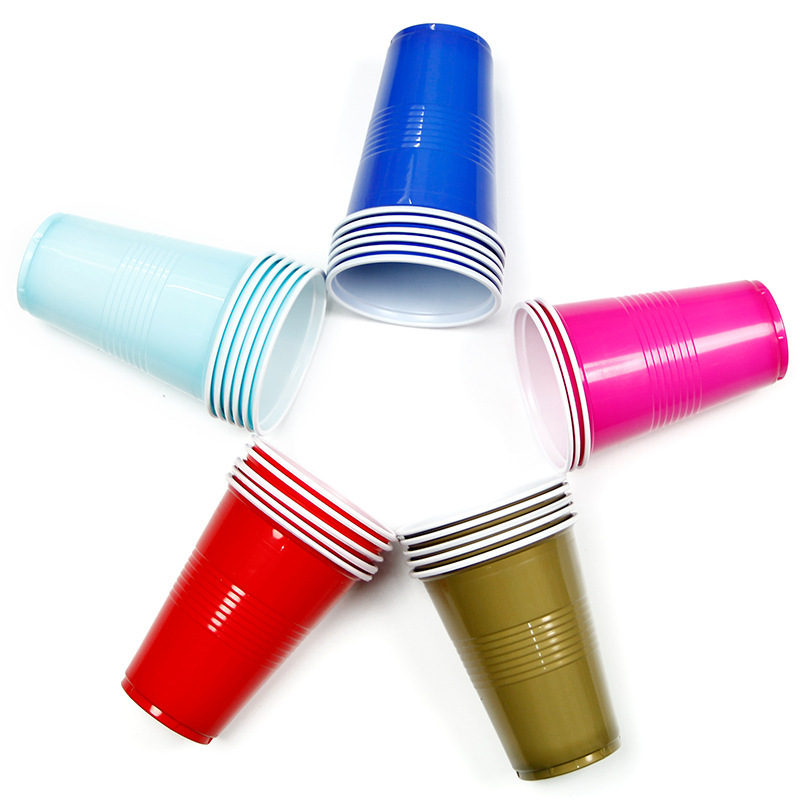16oz Plastic Tumblers Water Cups Assorted Colors Restaurant Drinking Cafe Stackable BPA-free Party on Disposable Plastic Cups