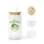 US Warehouse RTS 16oz Glass Can clear Frosted Sublimation Glass Tumler Mugs with Bamboo/colored Lid and Plastic Straw 25pcs/ctn