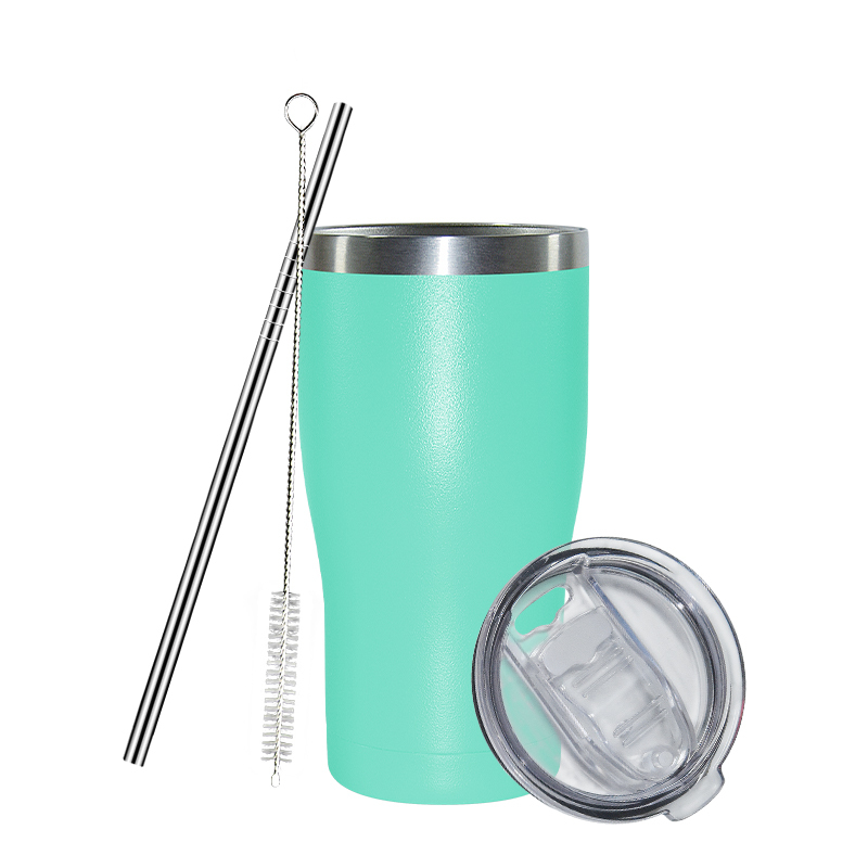 30 oz Powder Coat Tumbler Customized Double Wall Insulated Stainless Steel Tumbler with Lid Keep Hot and Cold