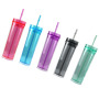 Hot Party Wedding Favor 16oz 450ml DOUBLE WALL Acrylic Skinny Tumblers Custom Personalized Cold Plastic Cups With Lid and Straw