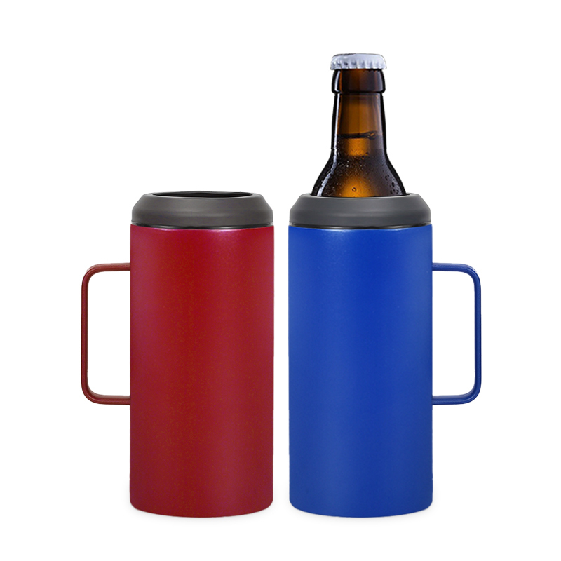 Custom logo Porta Latas 4 En 1 40 oz Can Cooler With Handle Regular Can & Beer Bottle Keep Cold Double Walled Insulated