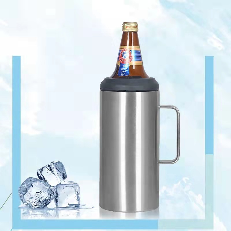 Custom logo Porta Latas 4 En 1 40 oz Can Cooler With Handle Regular Can & Beer Bottle Keep Cold Double Walled Insulated