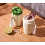 Custom Logo Coffee Mug 316 Stainless Steel Vacuum Flask Portable Leakproof Water Bottle PP Lid Milk Tea Coffee Cup With Straw