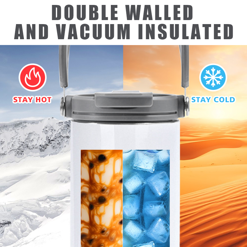 Sublimation 30oz Travel Tumbler Stainless Steel Vacuum Insulated Water Bottle with Top Handle Sippy Lids for Heat Press DIY