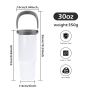 Sublimation 30oz Travel Tumbler Stainless Steel Vacuum Insulated Water Bottle with Top Handle Sippy Lids for Heat Press DIY