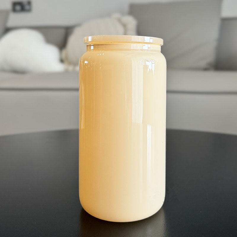 New 16oz Glasses Blank Sublimation Glass Cans Glass Tumblers Beer Mugs with Colorful PP Lid for Heating Press Printing DIY