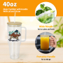 RTS USA Warehouse 12PCS/CTN 40oz Glass Cup Sublimation clear Glass Tumbler Mugs with Handle