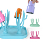 RTS US Warehouse 3pcs/ctn Bottle Drying Rack with Tray, 21.5*21.5cm Mini Wine Shot Glasses Bottle Dryer Holder for Bottles