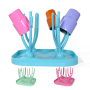 RTS US Warehouse 3pcs/ctn Bottle Drying Rack with Tray, 21.5*21.5cm Mini Wine Shot Glasses Bottle Dryer Holder for Bottles