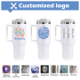 40oz H2.0 Custom Logo Stainless Steel Insulate Cup Tumbler with Snack Ice Storage Compartment Mugs with Handle Water Bottle