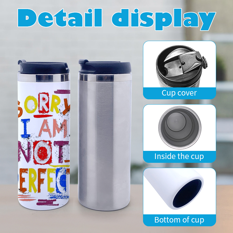 China Warehouse 14oz Sublimation Blank Straight Tumbler with Lock Lids Double Wall Stainless Steel Coffee Mug