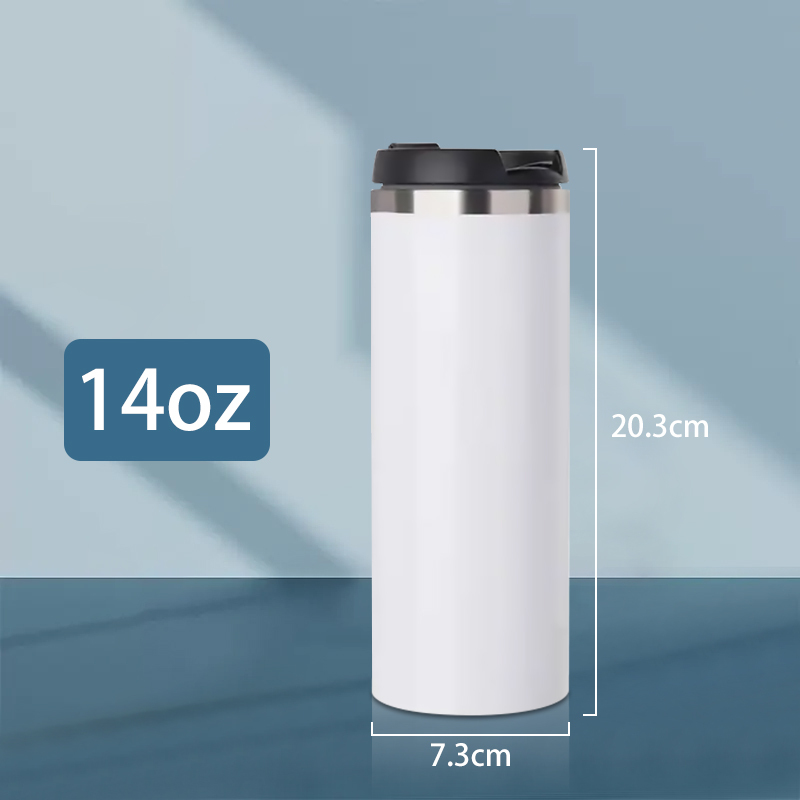 China Warehouse 14oz Sublimation Blank Straight Tumbler with Lock Lids Double Wall Stainless Steel Coffee Mug