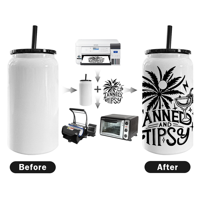 RTS US Warehouse 25pcs/ctn Sublimation Can Bottles 16oz Cups  Tumbler 16oz Glossy Can Cup case of Stainless Steel Tumblers