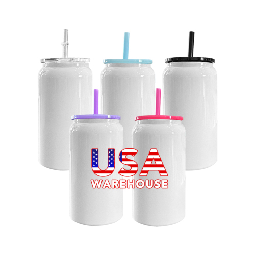 RTS US Warehouse 25pcs/ctn Sublimation Can Bottles 16oz Cups  Tumbler 16oz Glossy Can Cup case of Stainless Steel Tumblers