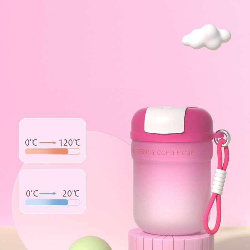 360ml Gradient Glass Cup Heat-Resistant Double Drink Straw Water Cup  Simple Coffee Mugs Portable Water Bottle With Tea Infuser