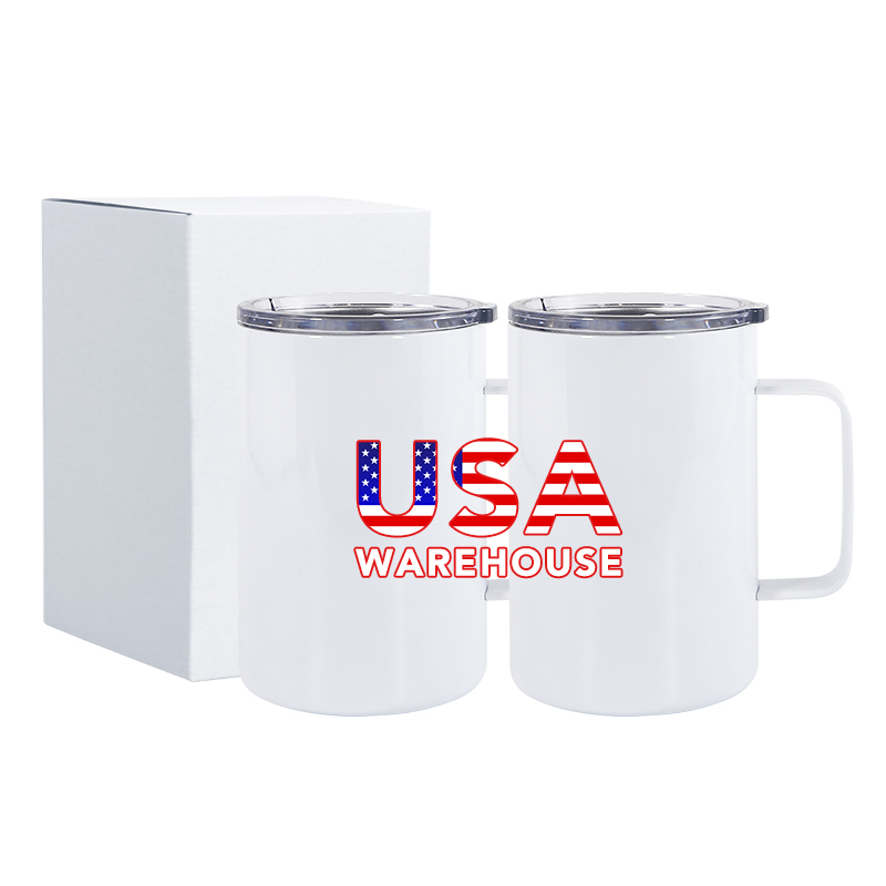 Wholesale 16oz Sublimation Travel Tumbler With Lid and Straw Handle Stainless Steel Sublimation Bulk Blank