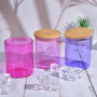 RTS US 36pcs/ctn Luxury Empty 10 oz Candle Vessels Clear Glass Candle Jars With Bamboo Lid and Box
