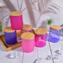 RTS US 36pcs/ctn Luxury Empty 10 oz Candle Vessels Clear Glass Candle Jars With Bamboo Lid and Box