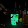 3oz Blanks Stainless Steel Insulated Mini Tumbler Shot Glass with Straw and Lid Sublimation Glow in the Dark(White to Green)