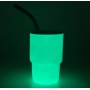 3oz Blanks Stainless Steel Insulated Mini Tumbler Shot Glass with Straw and Lid Sublimation Glow in the Dark(White to Green)