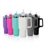 US Warehouse RTS H1.0 40oz Powder Coated Tumbler Stainless Steel Travel Handle Mix Colors Tumbler for Laser Engraved 12pcs/ctn