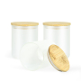 50PCS/CTN 10oz Frosted Clear Sublimation Blanks Small Tealight Glass Candle Jar With Wooden Lid US Warehouse Stocked