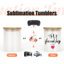 50PCS/CTN 10oz Frosted Clear Sublimation Blanks Small Tealight Glass Candle Jar With Wooden Lid US Warehouse Stocked