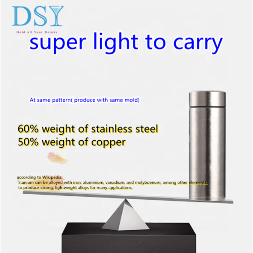 Wholesale Custom Exclusive Titanium Alloy Steel Vacuum Insulated Titanium Water Bottle for Camping Sports Travel Driving