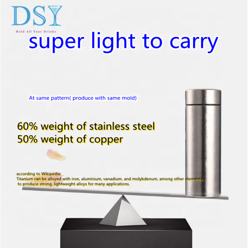 Wholesale Custom Exclusive Titanium Alloy Steel Vacuum Insulated Titanium Water Bottle for Camping Sports Travel Driving