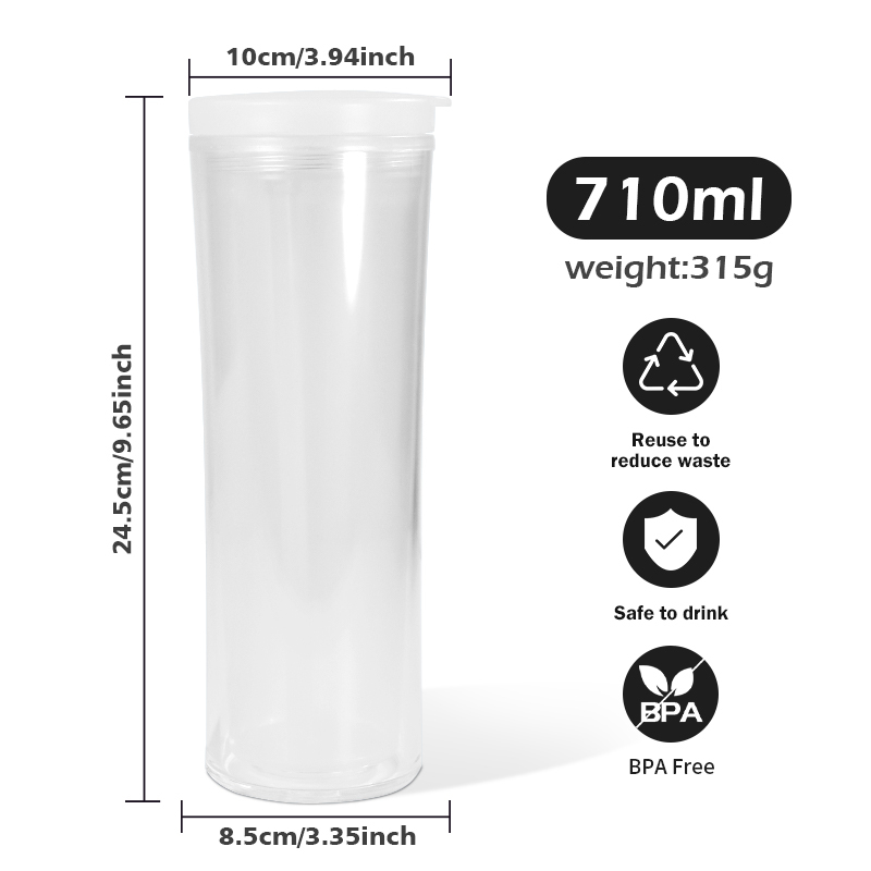 Glow in Dark Tumbler with Pre Drilled Hole 20oz Acrylic Snow Globe Tumbler Cup Double Wall Clear Plastic Cups with Lid and Straw