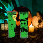 Glow in Dark Tumbler with Pre Drilled Hole 20oz Acrylic Snow Globe Tumbler Cup Double Wall Clear Plastic Cups with Lid and Straw