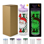 Glow in Dark Tumbler with Pre Drilled Hole 20oz Acrylic Snow Globe Tumbler Cup Double Wall Clear Plastic Cups with Lid and Straw
