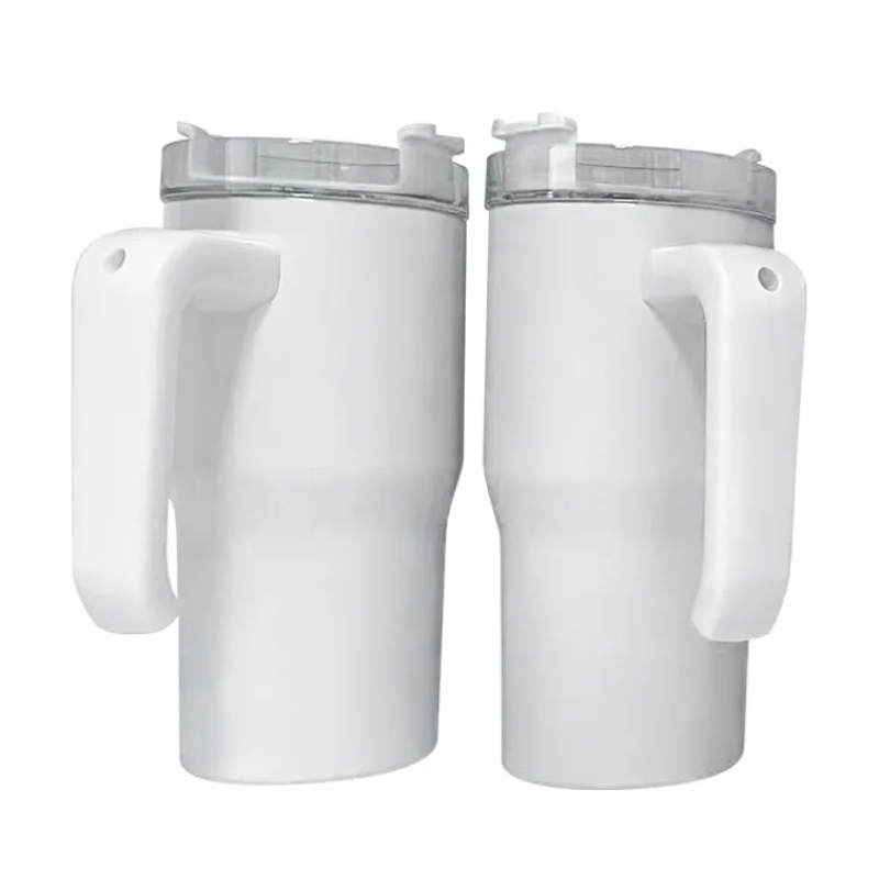 20oz Sublimation Blank Stainless Steel Travel Mug Children Kids Students Coffee Dupe Tumbler Water Bottle with Colored Handle