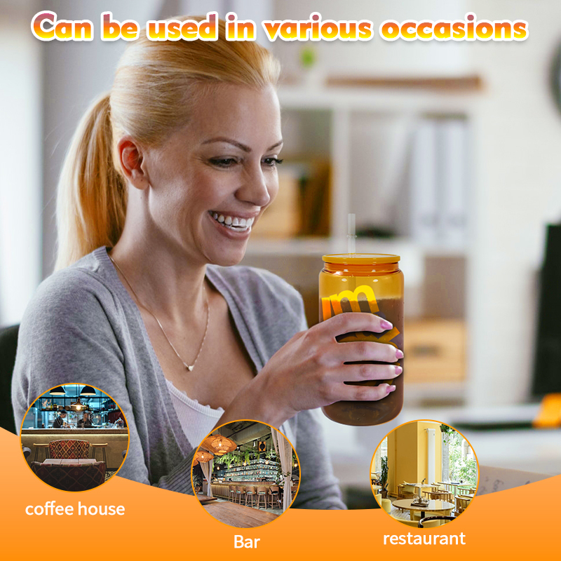 RTS Stocked 25PCS/CTN Sublimation Glass Cans 16oz Colored Borosilicate Coffee Cup Mug Water Tumbler Dinking Glasses