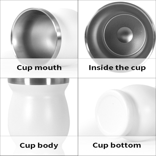 Yerba Mate Gourd Cup Double Wall Stainless Steel Vacuum Insulated 8oz 4oz Yerba Tea Cup With Spoon