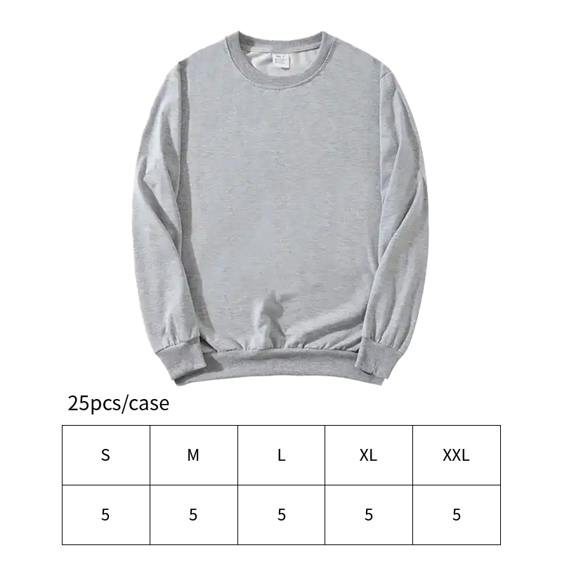 RTS USA Warehouse in Stock 25pcs/ctn Sublimation Blanks Designs and  Mix Size Sublimation Grey Sweatshirt