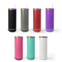 Custom Rainbow Plated Straight Skinny 20oz Powder Coated Speaker Tumbler with Music Player for Laser Engraving