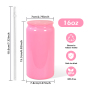 RTS  25pcs/ctn 8 Colors Mixed 16oz Solid Color Sublimation Glass Can Tumbler with PP Lid and Plastic Straw
