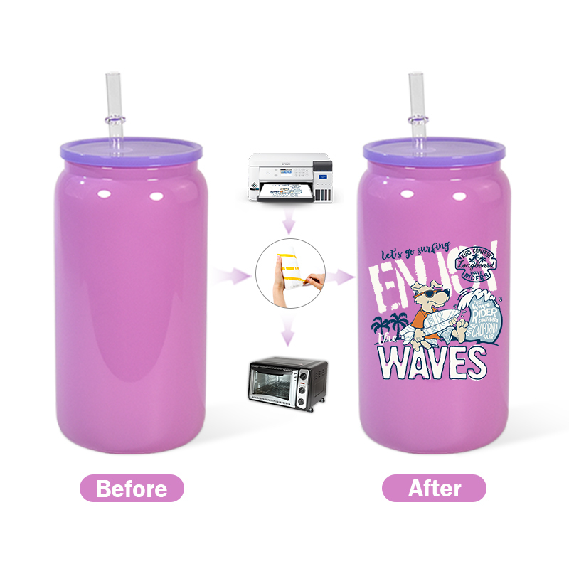 RTS  25pcs/ctn 8 Colors Mixed 16oz Solid Color Sublimation Glass Can Tumbler with PP Lid and Plastic Straw