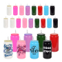 RTS  25pcs/ctn 8 Colors Mixed 16oz Solid Color Sublimation Glass Can Tumbler with PP Lid and Plastic Straw