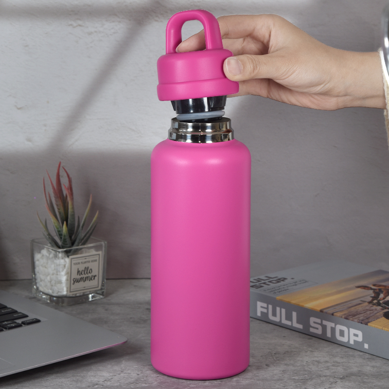 Small Pack 4pcs/ctn US RTS 18oz Stainless Steel Water Bottle Powder Coating 4colors Double Walled Tumbler Open Lid Vacuum Flask
